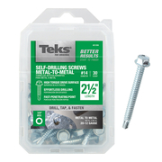 ITW Self-Drilling Screw, #14 x 2-1/2 in, Zinc Plated 30 PK 21356